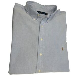 Ralph Lauren Shirt Men's Sz 3XB Blue Oxford Shirt L/S Classic Button Down